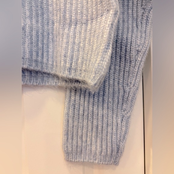 Thakoon Baby Blue Cropped Ribbed Turtleneck Sweater, size M - Picture 3 of 9